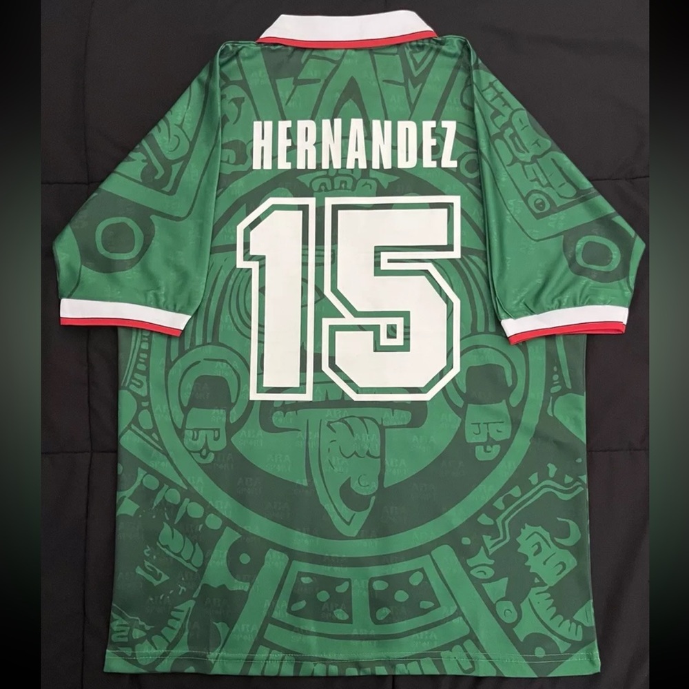Hernandez #15 Mexico Jersey Retro 1998 World Cup Home Soccer Kit